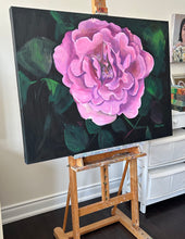 Load image into Gallery viewer, Wall Art Rose Oil Painting Large Flower Title: "Angel Face Rose" Wall Decor Original on Canvas Ready to Hang