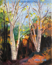 Load image into Gallery viewer, Birch Trees in Autumn Forest, York Region Ontario – Original Landscape Oil Painting by Alva Gao "Birch in a Autumn Forest II"