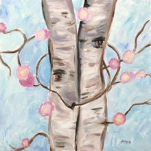 Load image into Gallery viewer, Original Birch Oil Painting Modern Contemporary Art On Hardboard Panel by Alva Gao