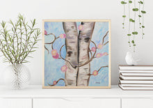 Load image into Gallery viewer, Modern Birch Giclee Fine Art Print, Contemporary Oil Painting Print, Modern Wall Art, Contemporary Wall Decor, Housewarming Gift
