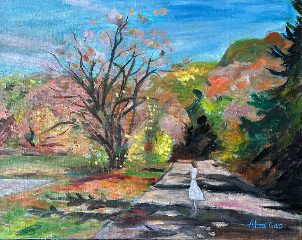 Landscape Oil Painting Autumn Wall Decor Original Wall Art on Linen Canvas Ready to Hang Free Shipping Ontario Canada