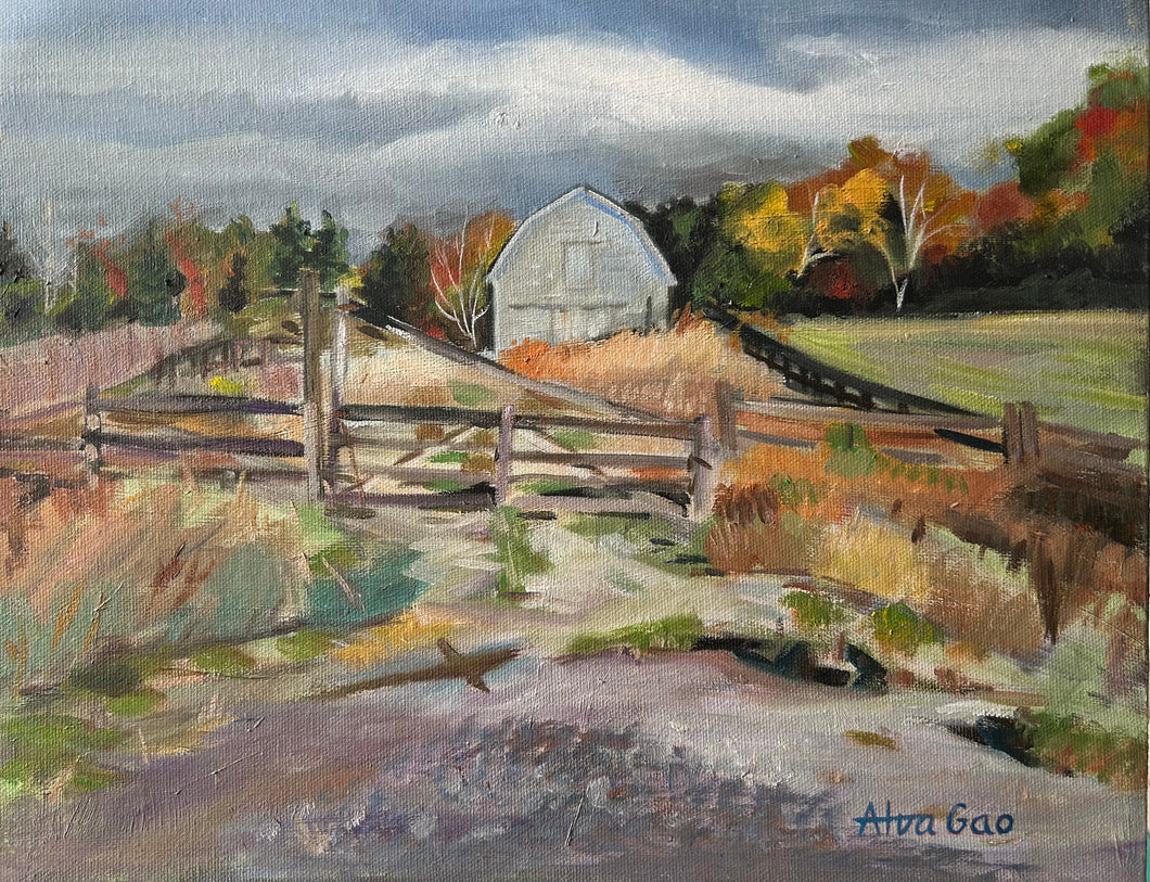 Oil Painting Landscape Barn Wall Decor Original Wall Art on Canvas Ready to Hang Free Shipping Ontario Canada York Region