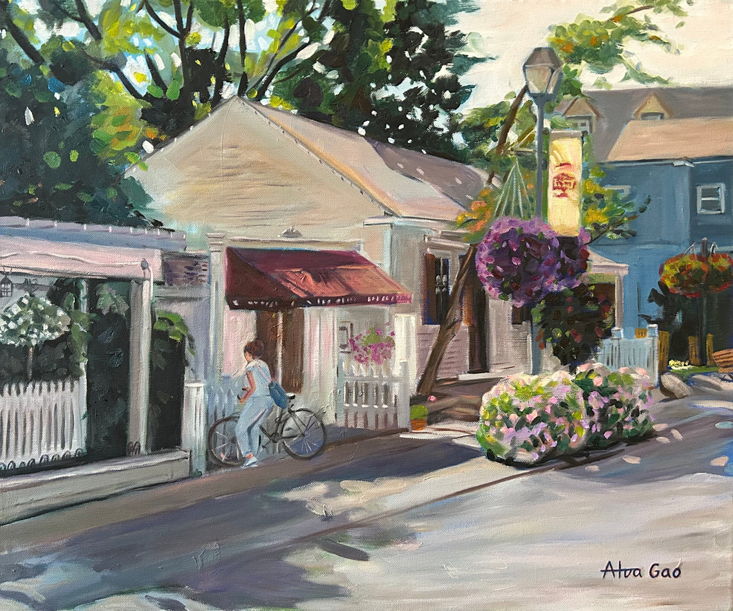 Landscape Art Street Oil Painting Wall Decor Original Canadian Piece on Linen Canvas Ready to Hang Free Shipping