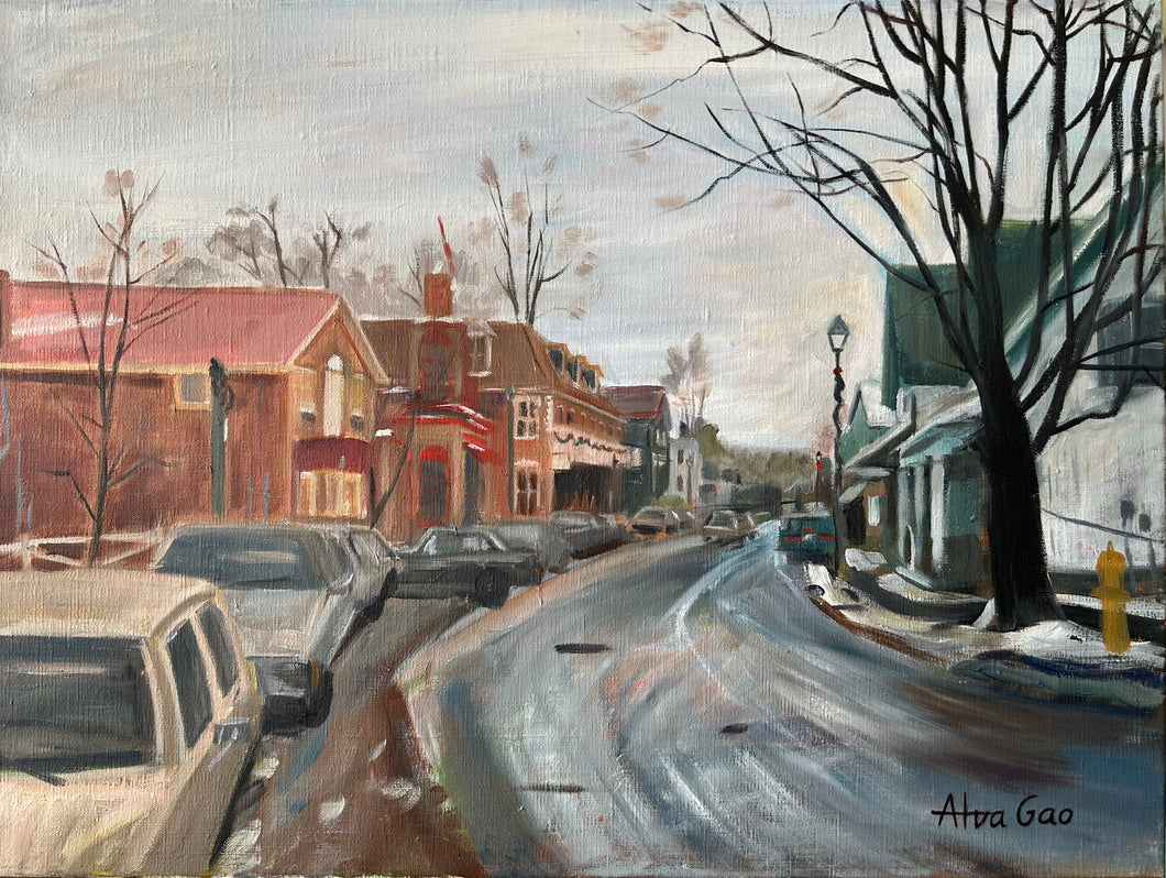Street Landscape Giclee Fine Art Print, Landscape Oil Painting Print, Landscape Wall Art, Landscape Wall Decor, Ontario Canada Unionville