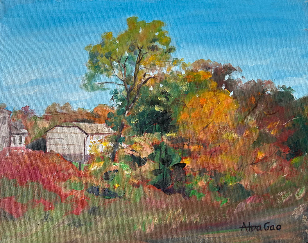 Oil Painting Landscape House Original Wall Art on Canvas Wall Decor Ready to Hang Free Shipping Ontario Canada York Region