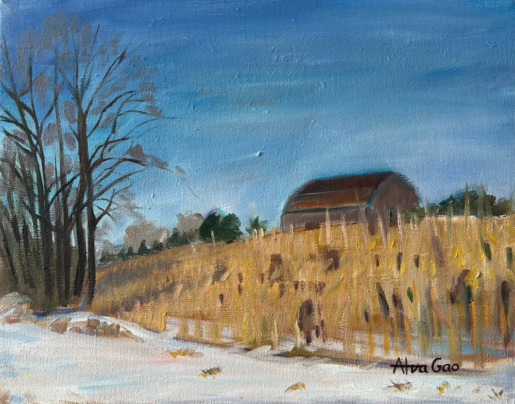 Oil Painting Landscape Corn Field Wall Decor Original Wall Art on Canvas Ready to Hang Free Shipping Ontario Canada York Region