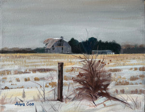 Oil Painting Landscape Winter Wall Decor Original Wall Art on Linen Canvas Ready to Hang Free Shipping Ontario Canada York Region
