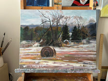 Load image into Gallery viewer, Oil Painting Landscape Winter Field Wall Decor Original Wall Art on Canvas Ready to Hang Free Shipping Ontario Canada
