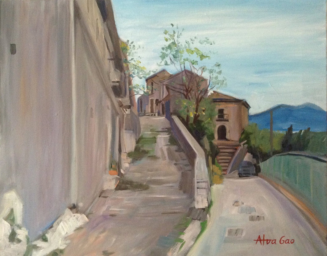 Italian Village Oil Painting Original Landscape Wall Decor Wall Art on Canvas Ready to Hang