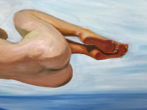 Nude Oil Painting Original Modern Contemporary Art On Stretched Canvas by Alva Gao