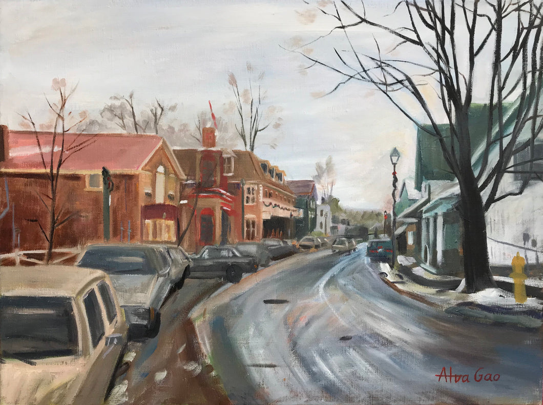 Street Landscape Giclee Fine Art Print, Landscape Oil Painting Print, Landscape Wall Art, Landscape Wall Decor, Ontario Canada Unionville