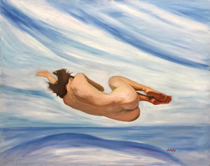 Nude Oil Painting Original Modern Contemporary Art On Stretched Canvas by Alva Gao
