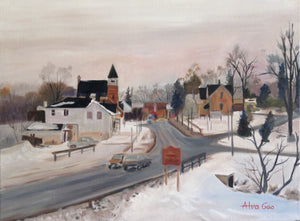 Winter Landscape Oil Painting Wall Decor Original Wall Art on Linen Canvas Ready to Hang Ontario Canada Unionville