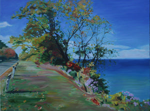 Oil Painting Landscape Wall Decor Original Large Wall Art on Linen Canvas Ready to Hang Jackson's Point Ontario Canada York Region