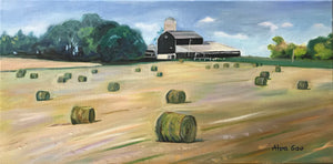 Oil Painting Landscape Field Wall Decor Original Wall Art on Canvas Ready to Hang Free Shipping Ontario Canada York Region