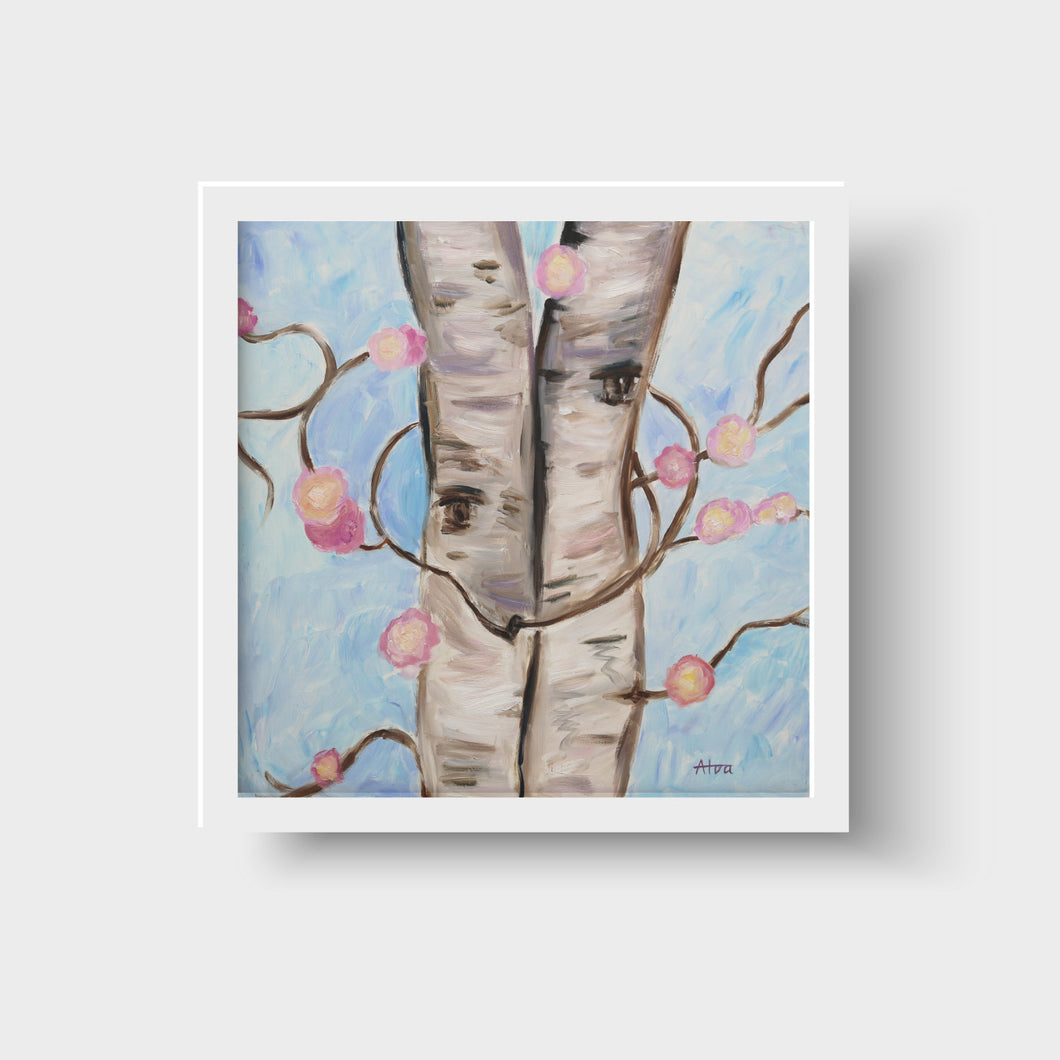 Modern Birch Giclee Fine Art Print, Contemporary Oil Painting Print, Modern Wall Art, Contemporary Wall Decor, Housewarming Gift