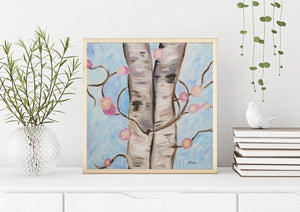 Modern Birch Giclee Fine Art Print, Contemporary Oil Painting Print, Modern Wall Art, Contemporary Wall Decor, Housewarming Gift